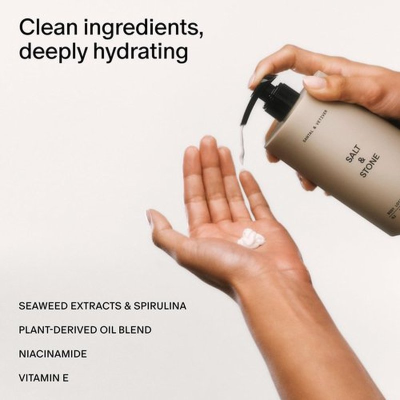 Salt & Stone Body Lotion - Bergamot & Hinoki Scent | Hydrates & Nourishes Skin | 15.2 fl oz