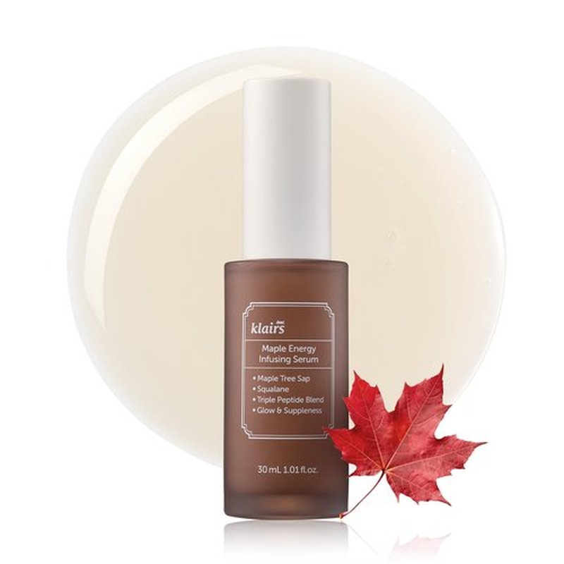 DearKlairs Maple Energy Infusing Serum 30 ml, Anti Aging, Skin Barrier, Pore Minimizing, Peptide, Squalane, hydrating and moisturizing serum, Korean skin care, Dry Skin