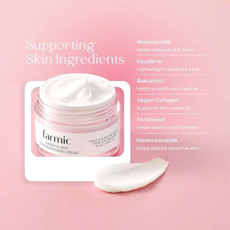 Superful Vegi Glow Cream - Deep-Absorbing Hydrating Facial Cream for Dry & Sensitive Skin | 1.69 fl oz