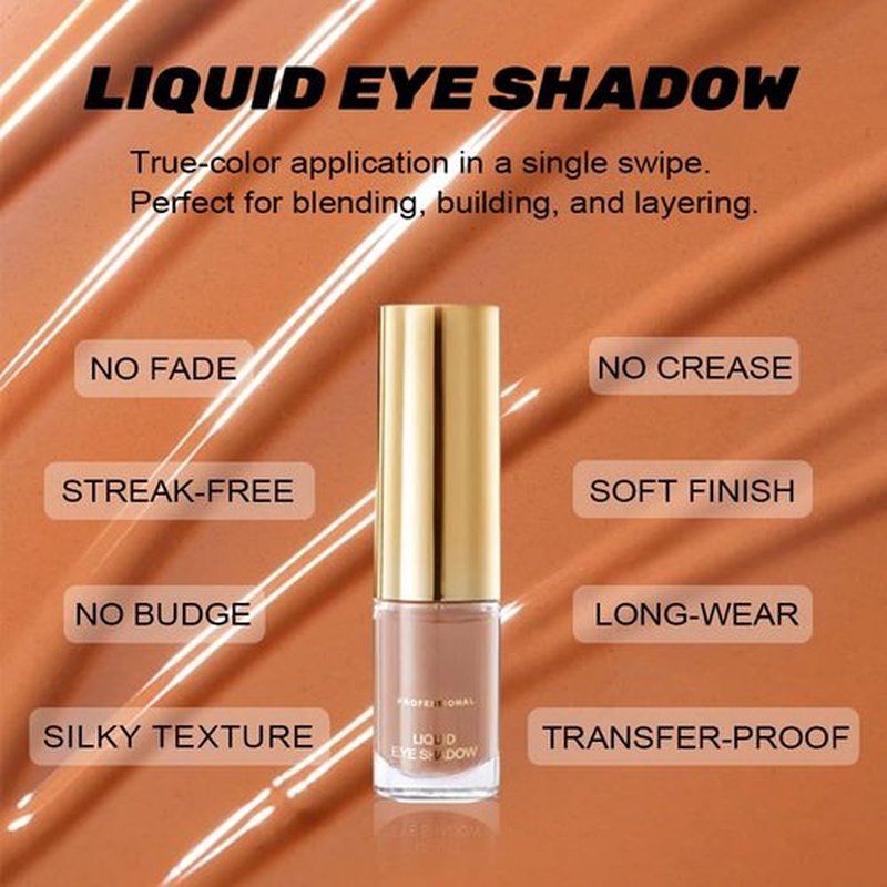 FeiCuiYun Liquid Metallic Eyeshadow - Longwear Matte Eye Shadow Cream for Older Women | Vegan & Cruelty-Free, Light Brown