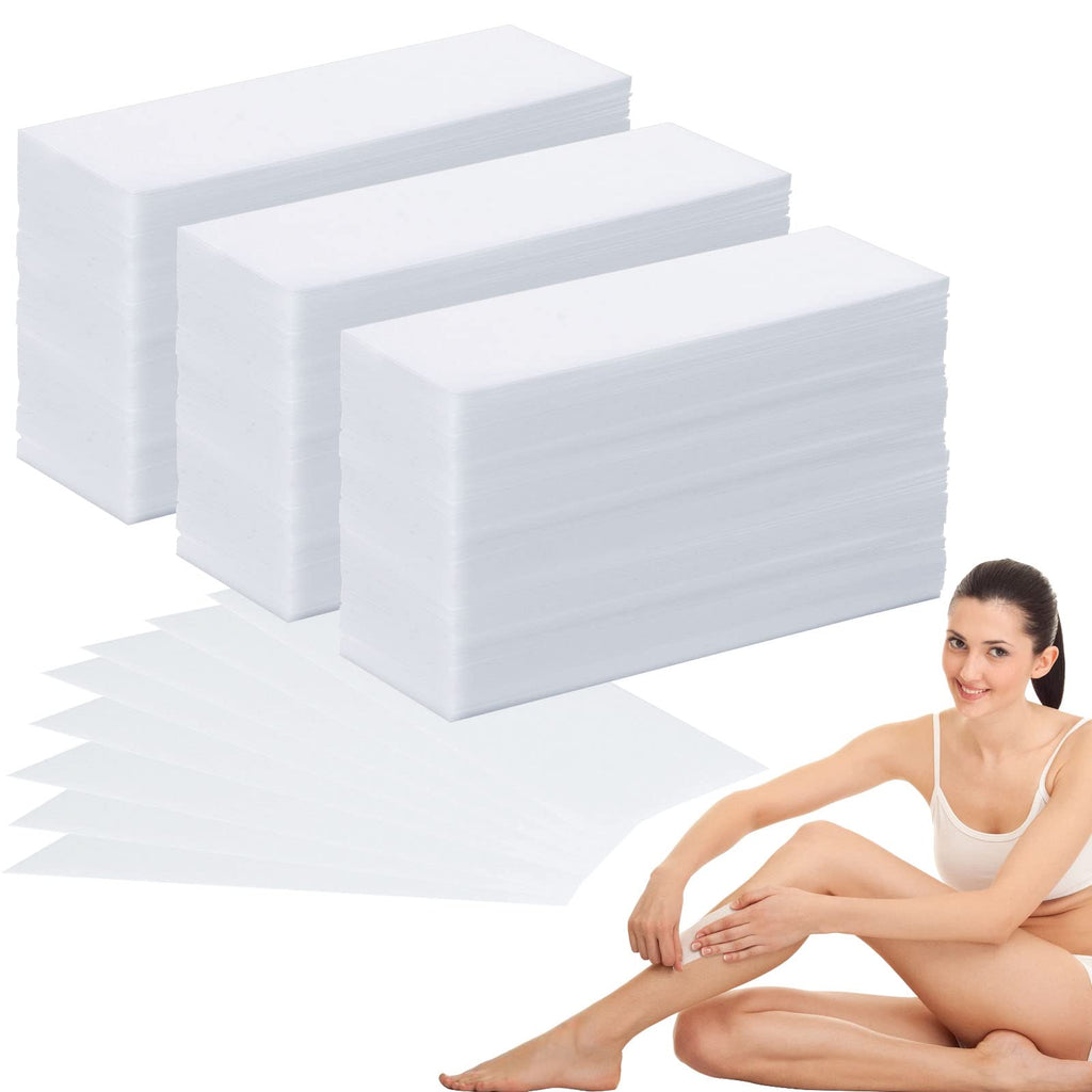 SEPGLITTER 300 Pcs Wax Strips for Hair Removal, 1.6 x 3.9 Inch Wax Paper
