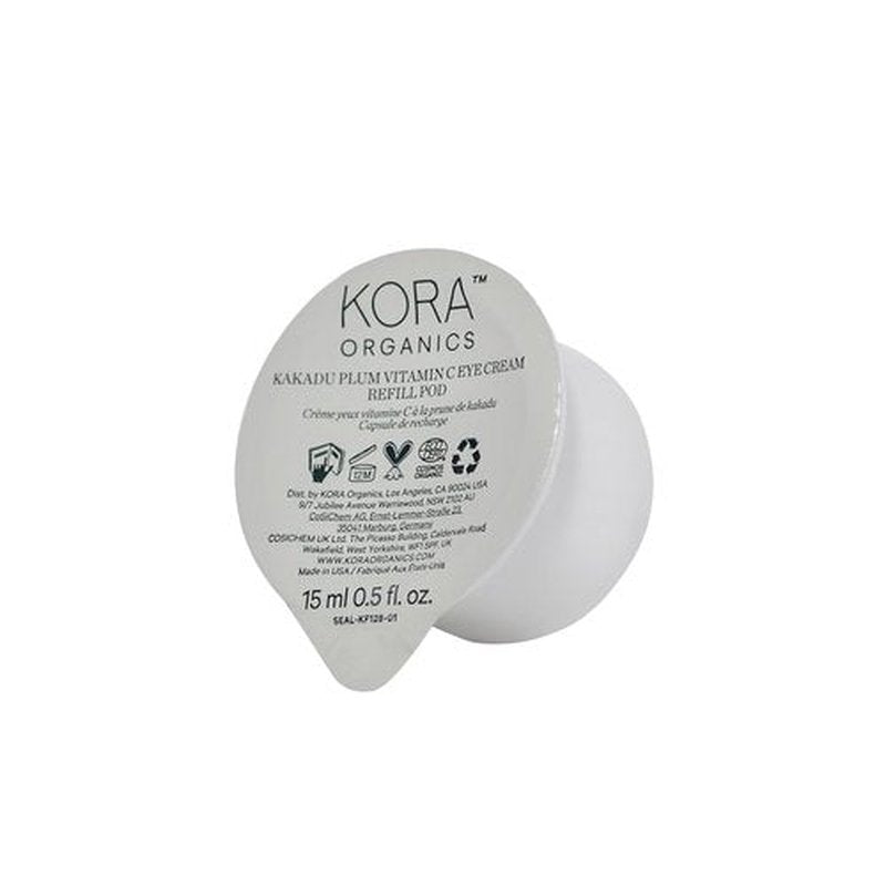 KORA Organics Kakadu Plum Vitamin C Eye Cream, Hydrating & Revitalizing, Certified Organic, Cruelty Free, Refillable, 0.51 fl oz