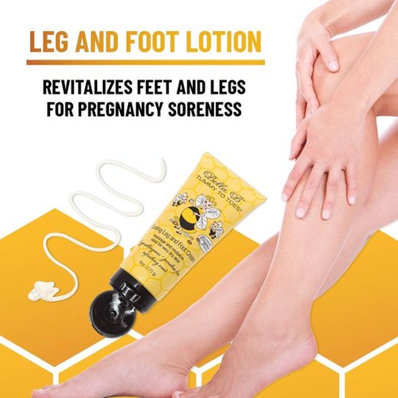 BELLA B Pregnancy Leg And Foot Cream 6 oz - Best Pregnancy Lotion For Feet - Made with Natural Ingredients - Bella B Lotion for Pregnancy Soreness