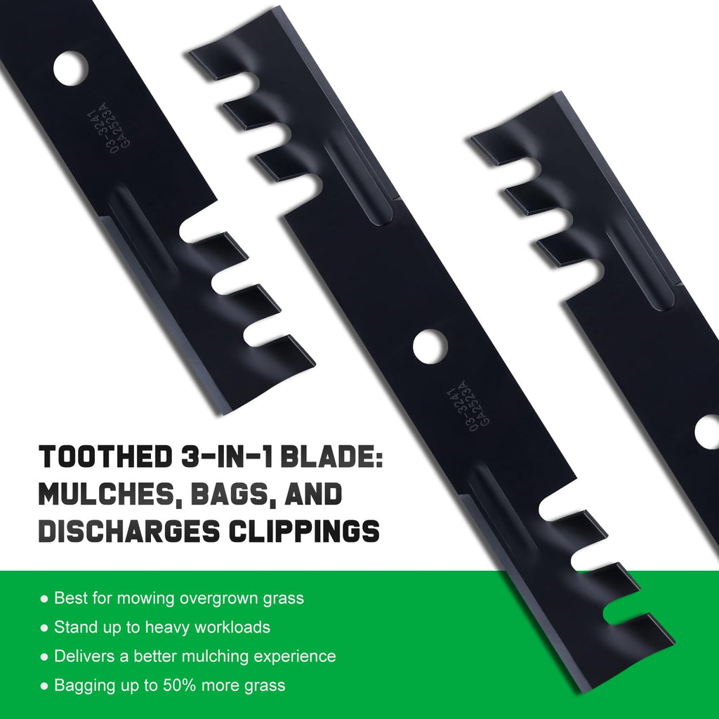 Grasscool 482877 Mulching Blades for Bad Boy Scag Hustler 795757 Fastrak Raptor SD 48 Inch Deck Mower Replace 038-5000-00 038-5350-0050 481706 038 5350 00