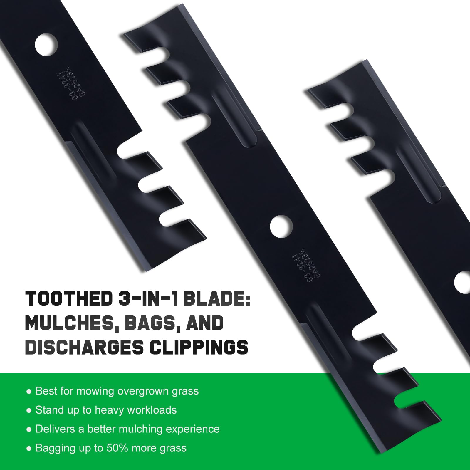 Grasscool 482877 Mulching Blades for Bad Boy Scag Hustler 795757 Fastrak Raptor SD 48 Inch Deck Mower Replace 038-5000-00 038-5350-0050 481706 038 5350 00