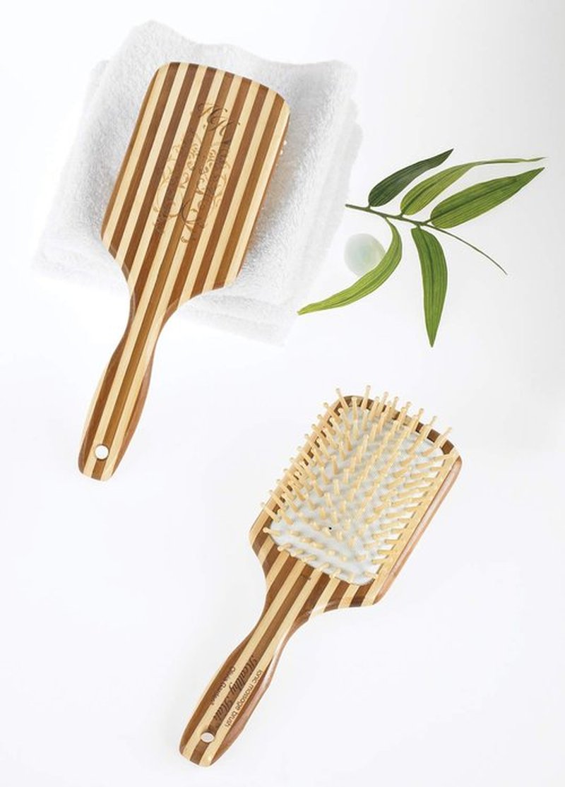Olivia Garden Eco-Friendly Bamboo Ionic Massage Hair Brush - Large Paddle Design for Healthy Hair