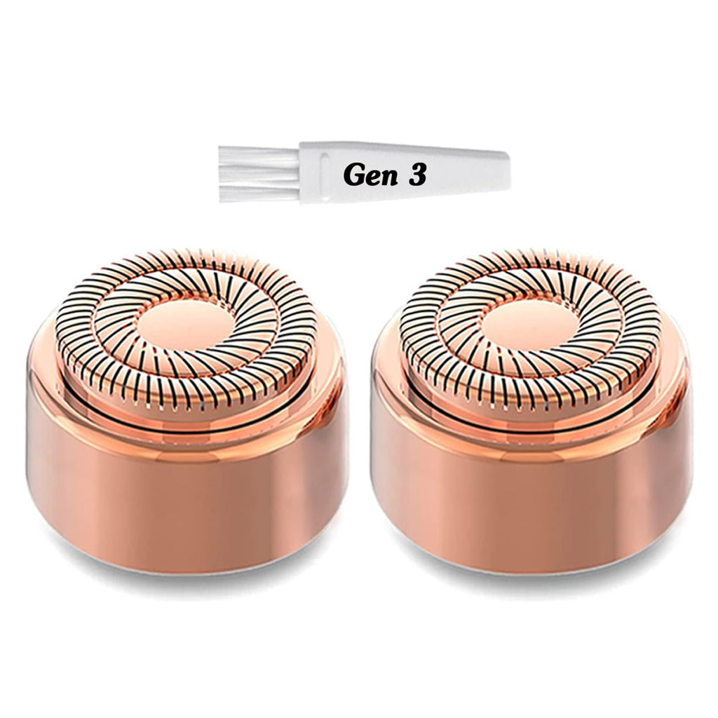 Replacement Heads Generation 3 for Flawless Facial Hair Remover, Replacement Blades for Women 2 Pack Gold