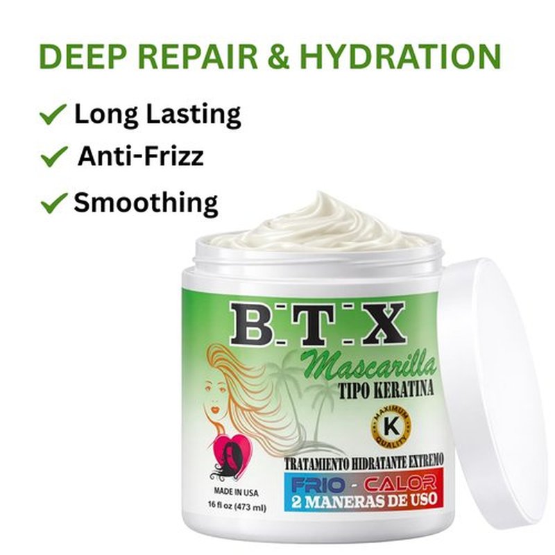 Kachita Spell BTX Hair Treatment Deep Conditioning Keratin Hair Mask, Formaldehyde-Free Smoothing Formula for Dry & Frizzy Hair, Salon-Quality Moisture Care, 16 floz Made in USA