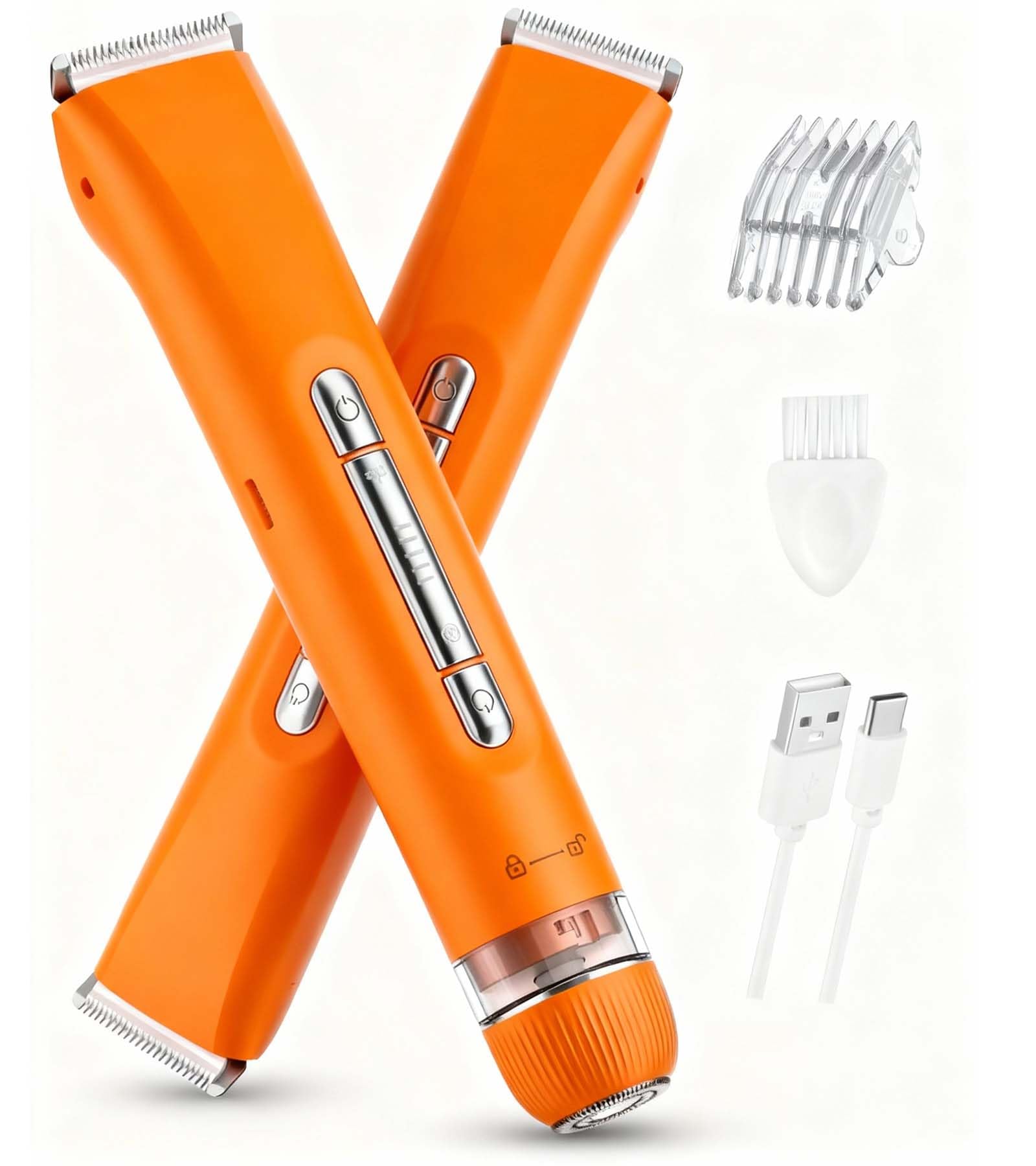 VEGITERIA Bikini Trimmer for Women - Waterproof 2 in 1 Electric Razors for Body, Legs & Facial Hair Removal, Eletrric Shaver for Ladies with USB Charging, Smooth & Painless Shaving Gift for Women