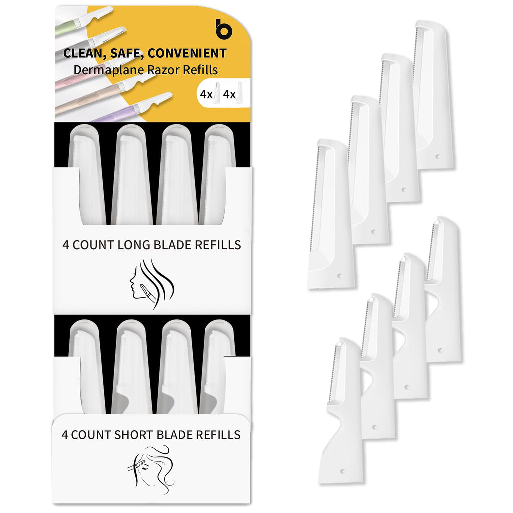 Dermaplane Razor Blades, 4 Long and 4 Short Dermaplaning Blades