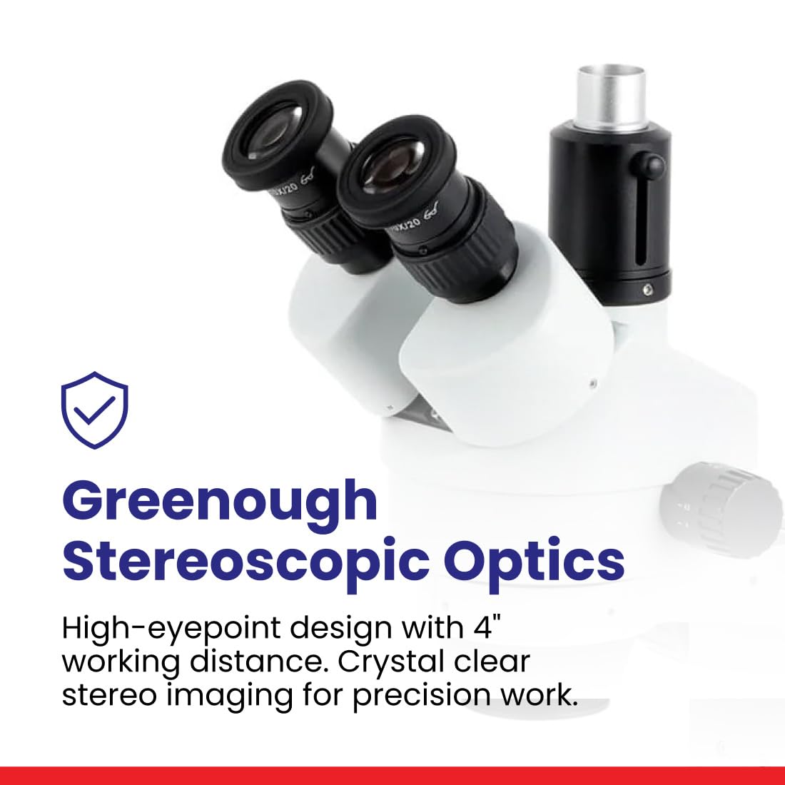 AmScope SM-3T Professional Trinocular Stereo Zoom Microscope, WH10x Eyepieces, 7X-45X Magnification, 0.7X-4.5X Zoom Objective, Ambient Lighting, Single-Arm Boom Stand
