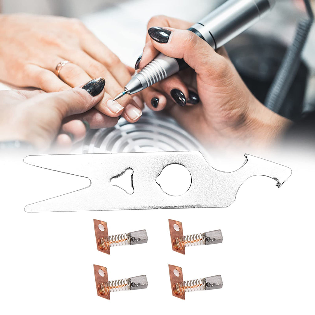 Cunyuer 2 Pairs Carbon Brush Wrench Set, Nail Drill Handpiece Accessory, Nail Drill Carbon Brush Wrench Set Replacement Part Manicure Carbon Brush