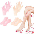TEAWOO 4 Pairs Silicone Socks Gloves Set for Dry Cracked Feet and Hands, Silicone Foot Socks for Women, Moisturizing Feet