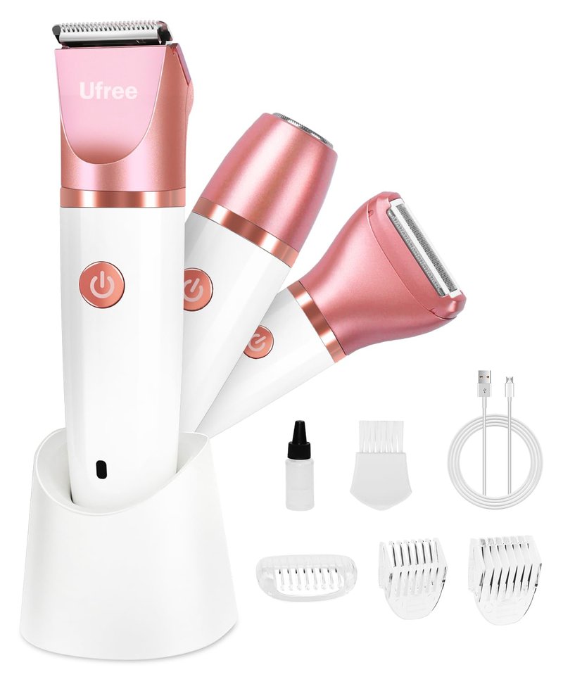 Ufree Electric Shaver - Women's Bikini Trimmer for Face & Body Hair, Wet & Dry Use, Gold