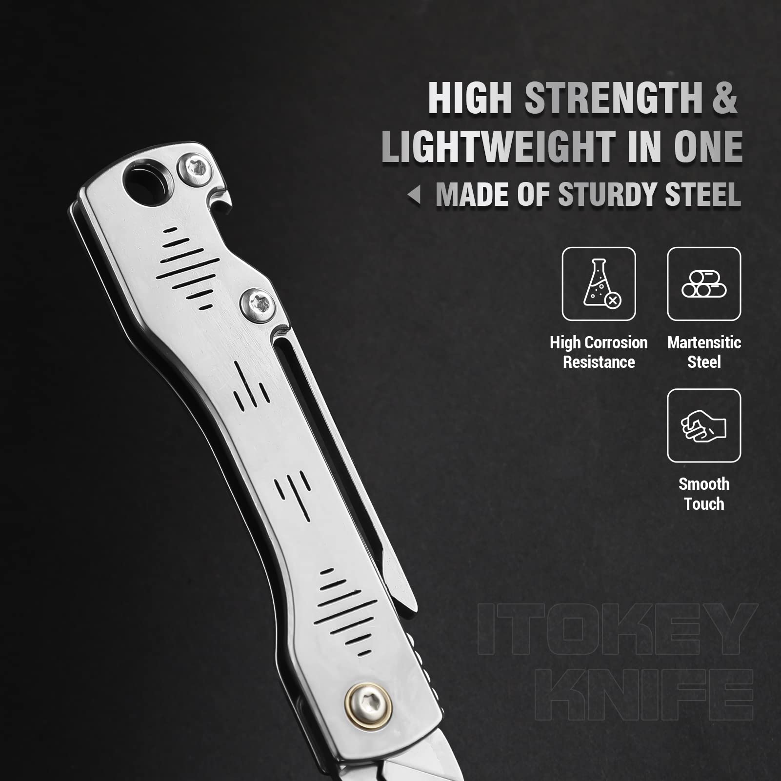 ITOKEY Folding Scalpel Knife, Scalpel Pocket Knife, Scalpels Surgical with 10pcs #23 Replaceable Razor Blades, Bottle Opener - Bread Lame Dough Scoring Tool, EDC Utility Knives, Small Keychain Knives for Men Outdoor Skinning