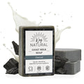 Activated Charcoal Soap Bar 3 Pack (5oz Bars) - Goat Milk Soap for Women & Men - Natural, Handmade Exfoliating Body Wash Bar - Moisturizing for Dry, Sensitive Skin, Fragrance-Free