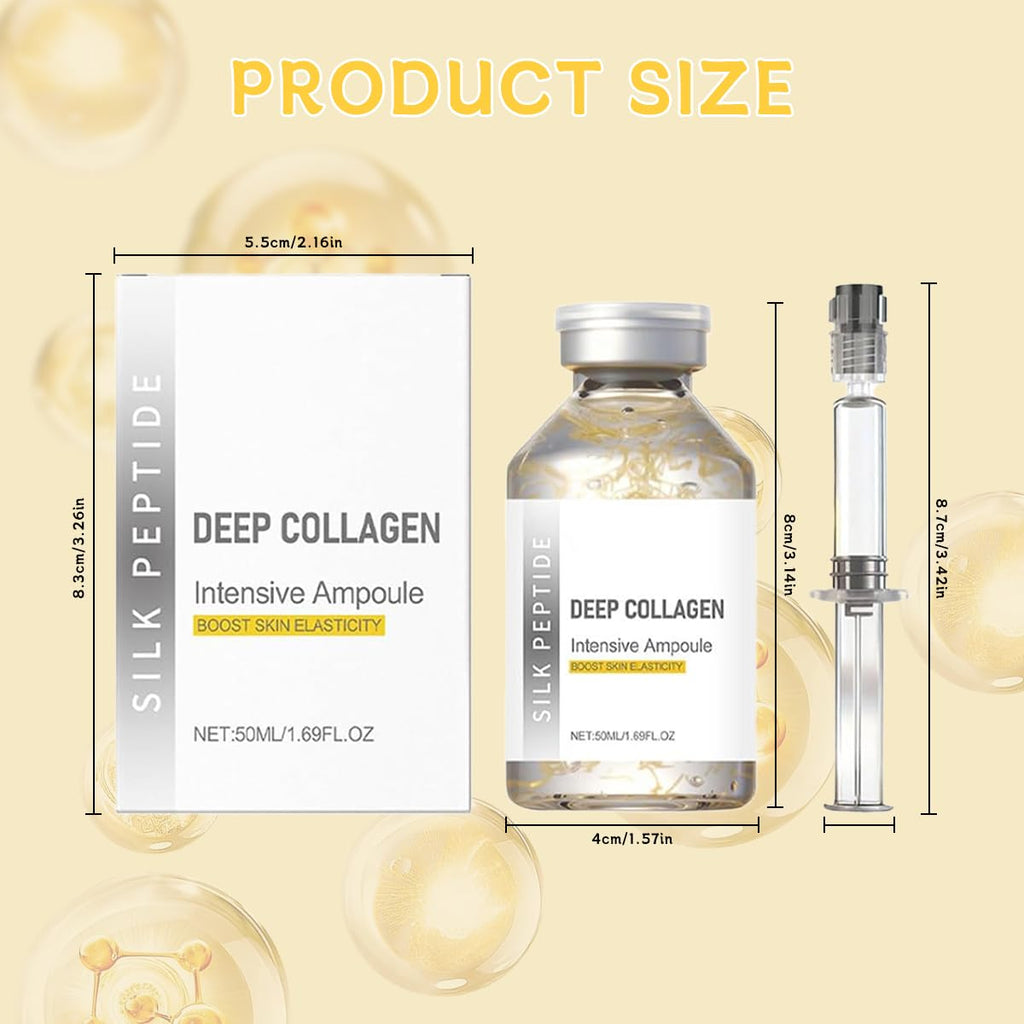 Deep Collagen Serum, Silk Peptide Lifting Face Serum – Korean Anti-Aging Ampoule for Deep Hydration & Firming Care, Smooth Glowing Skin, Mother’s Day Skincare Gift for Mom