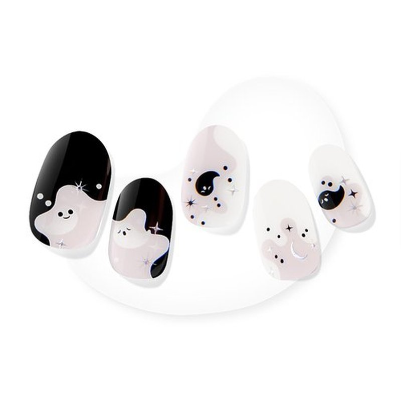 Dashing Diva Glaze Nail Strips - Boo-tastic | Works with Any LED Nail Lamp | Long Lasting, Chip Resistant, Semicured Gel Nail Strips | Contains 34 Salon Quality Nail Wraps, 2 Prep Pad, 1 Nail File