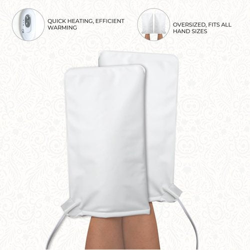 ForPro Professional Collection Premium Heated Mitts, Electric Thermal Moisturizing Hand Warmers for Spa Treatments, Dual Temperature Settings, 1-Pair