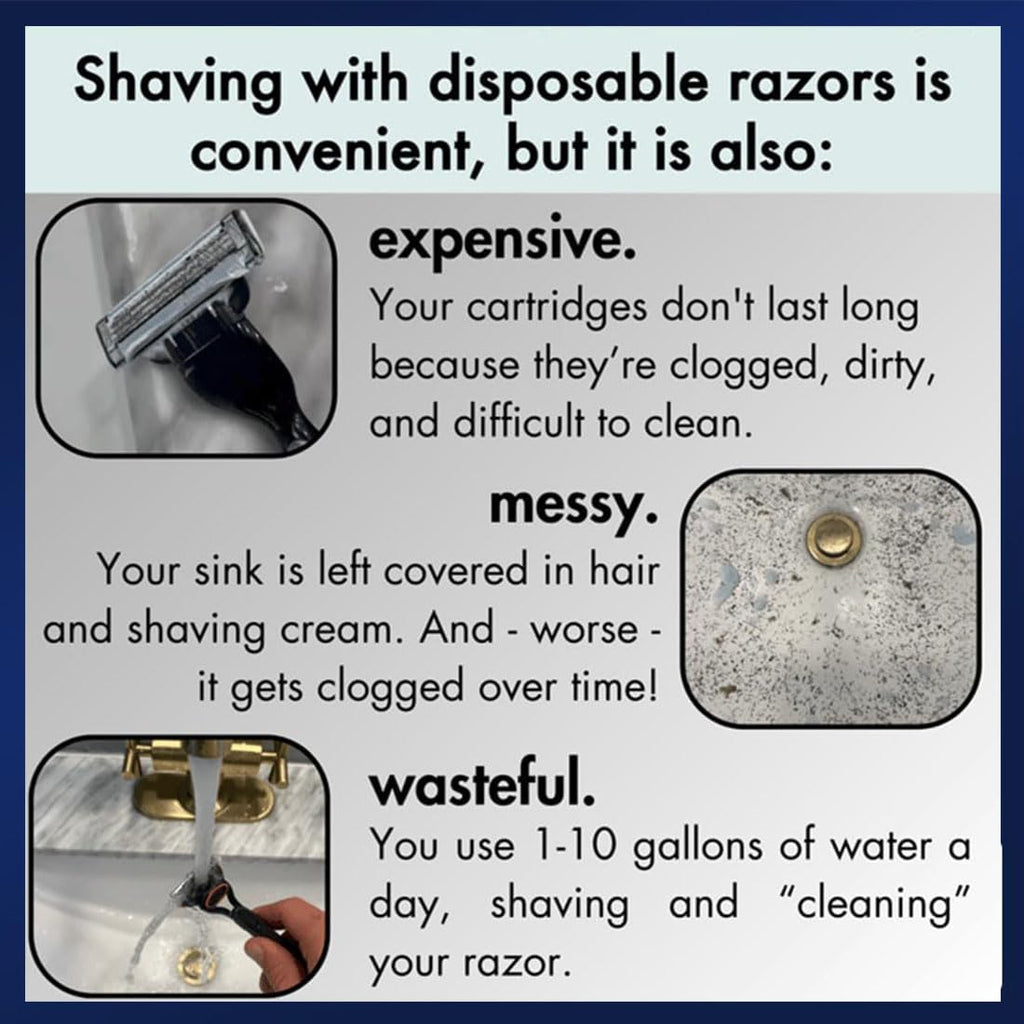Razor Rinser - Men's Portable Shaver Cleaner For Hand Shavers, Quick Cleaning To Prevent Clogged Razors And Dirty Sinks (1 Pcs)