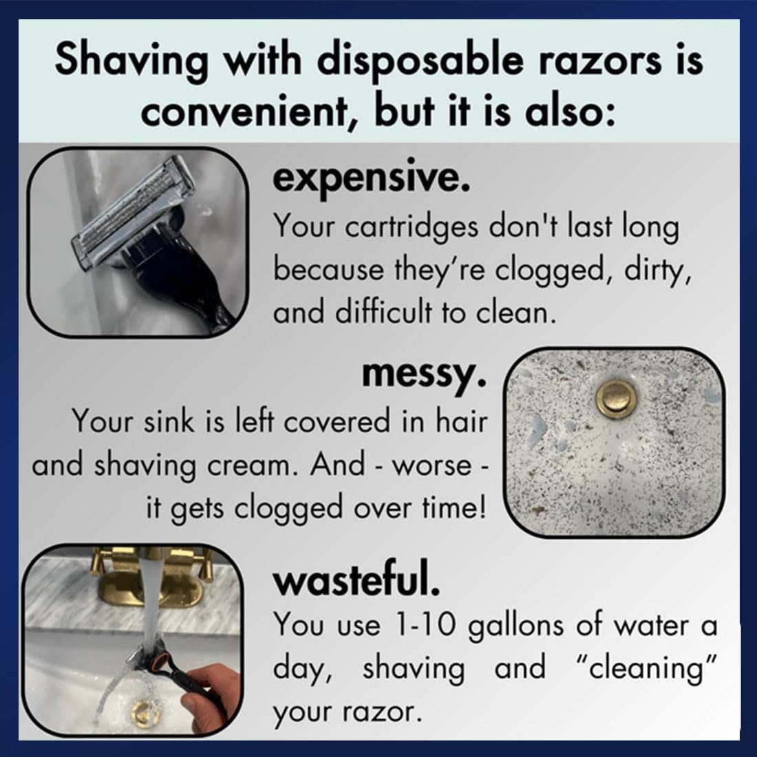 Razor Rinser - Men's Portable Shaver Cleaner For Hand Shavers, Quick Cleaning To Prevent Clogged Razors And Dirty Sinks (1 Pcs)