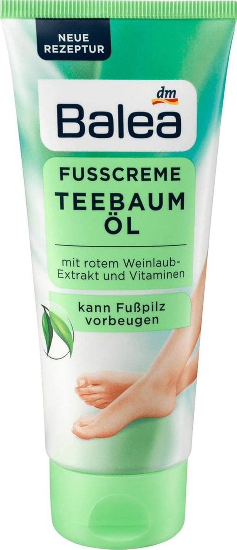 Balea Foot Cream - Tea Tree & Vine Leaf Extract for Nourished Skin | Pack of 2, Made in Germany