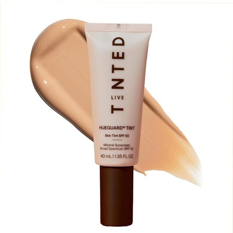 Live Tinted Hueguard Skin Tint SPF 50 | Tinted Mineral Sunscreen with Hydrating Finish - Light-Medium Coverage, 1.35 fl oz - Shade 10
