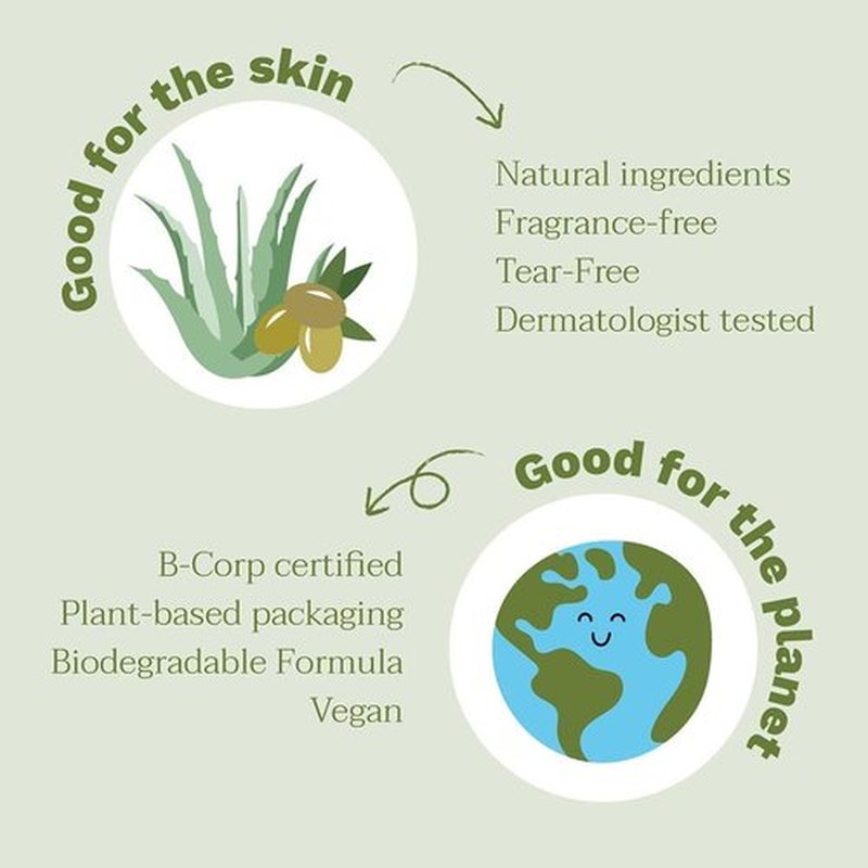 Mustela Organic Cleansing Gel | Natural Hair & Body Wash with Olive Oil & Aloe Vera - Fragrance-Free, Tear-Free, Vegan - 13.52 fl. oz.