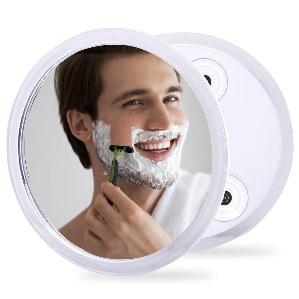 YoHumk Fogless Shower Mirror for Shaving and Makeup with 3 Removable Powerful Suction Cups, Shatterproof Anti Fog Mirror for Shower and Bathroom, Glassless Safety Kids Mirror
