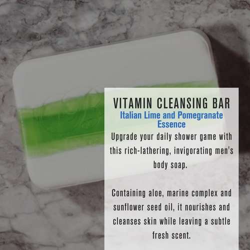 Baxter of California Vitamin Cleansing Bar for Men - Italian Lime & Pomegranate Essence | 7 Oz