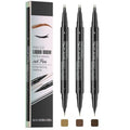 3PCS Microblading Eyebrow Pen Set, 2-in-1 Waterproof Eyebrow Pencil with Dual-Ended 2-Fork-Tips and Precision Brush, 3 Shades (Brown/Light Brown/Dark Brown)