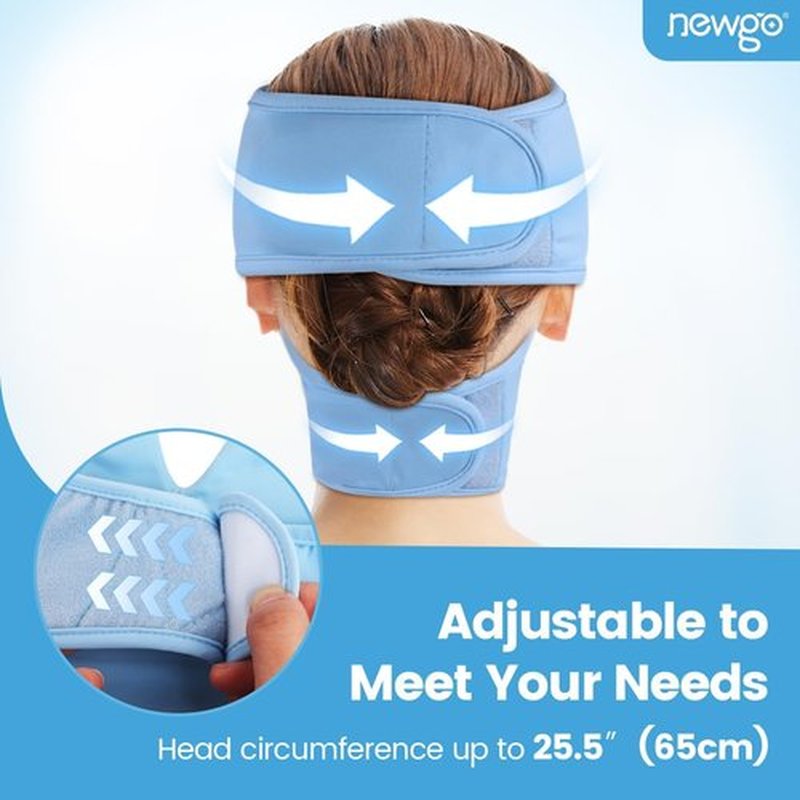 NEWGO Ice Pack Face Ice Mask for Puffy Eyes, Cooling Face Mask Reusable with Thick Gel Pad in Forehead & Eye Zones for Migraines, Post-Surgery, Redness, Allergy Swelling Pain Relief