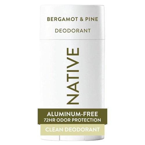 Native Deodorant | Aluminum-Free Bergamot & Pine | 72-Hour Odor Control | 2.65oz for Men & Women