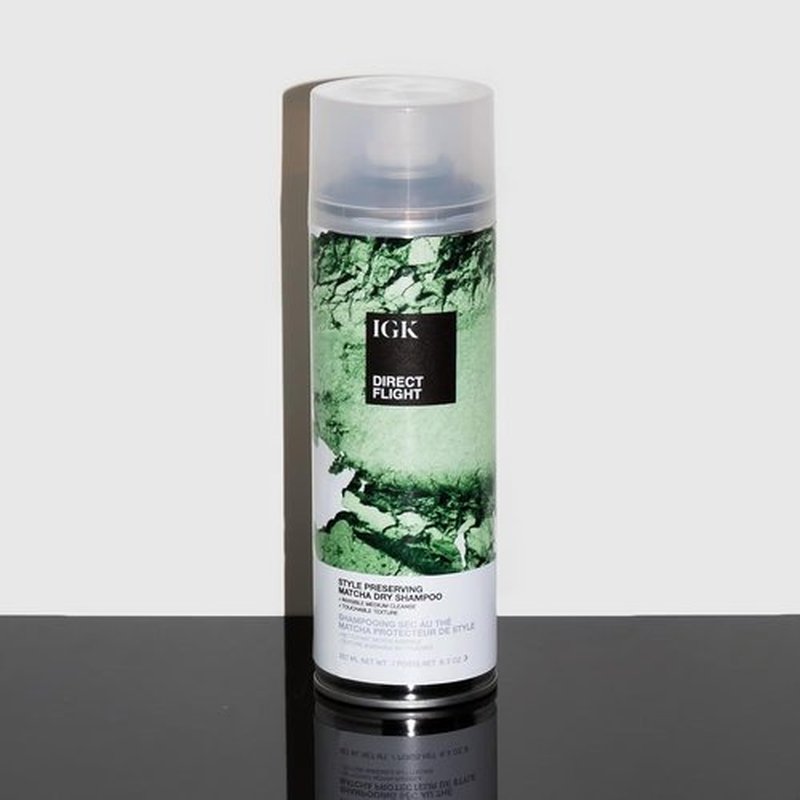 IGK DIRECT FLIGHT Multi-Tasking Matcha Dry Shampoo - Lightly Cleanses & Refreshes Hair | No White Residue | 6.3 Oz