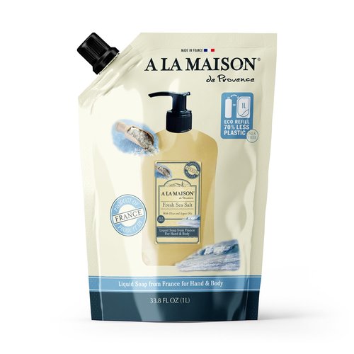 A LA MAISON Fresh Sea Salt Natural Hand Wash Made with Essential Oils - Biodegradable, Plant-Based, Vegan, Cruelty-Free 33.8 Fl Oz, 1 Pack
