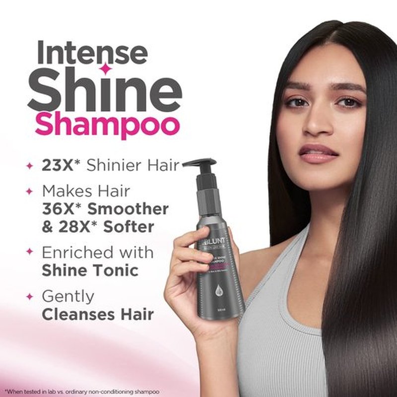 BBLUNT Intense Shine Shampoo - Enriched with Shine Tonic & Silk Protein | Softens & Hydrates | 10.14 Fl Oz (300ml)