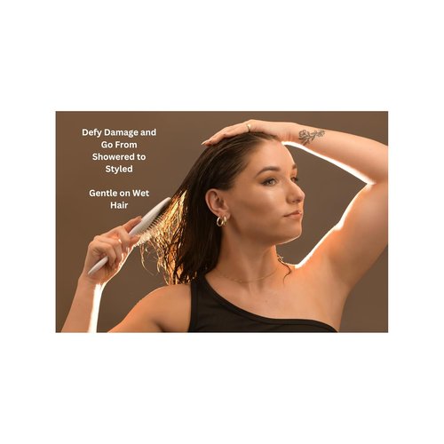 Skiennix Professional Wet & Dry Detangling Hair Brush - Smooth Steel Bristles for All Hair Types | Scalp Massage Design