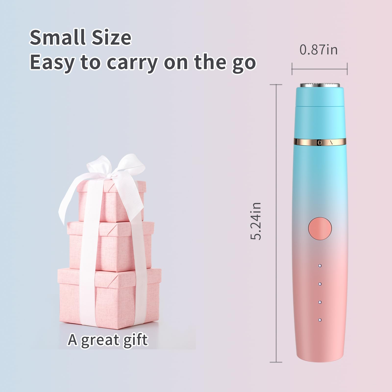 Erkot Nose Hair Trimmer for Men and Women, Eyebrow Trimmer, Electric Shaver Razor 3 in 1, Portable, Waterproof and Rechargeable for Ears, Face, Legs (Blue Pink)