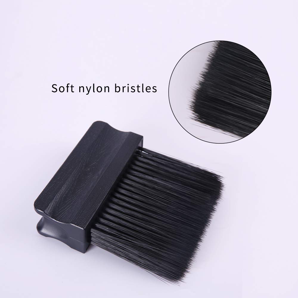Barber Brush Neck Duster Brush for Hair Cutting, Soft Neck Cleaning Brush, Professional Salon Tool Black