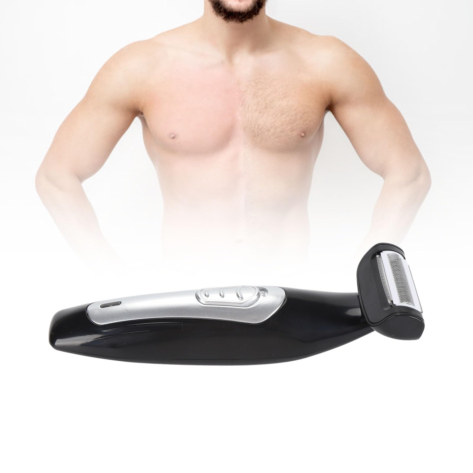 VBESTLIFE Back Shavers for Men, Body Shaver with Removable Extreme Reach Handle, Electric Back Hair Groomer, Wet and Dry Trimming