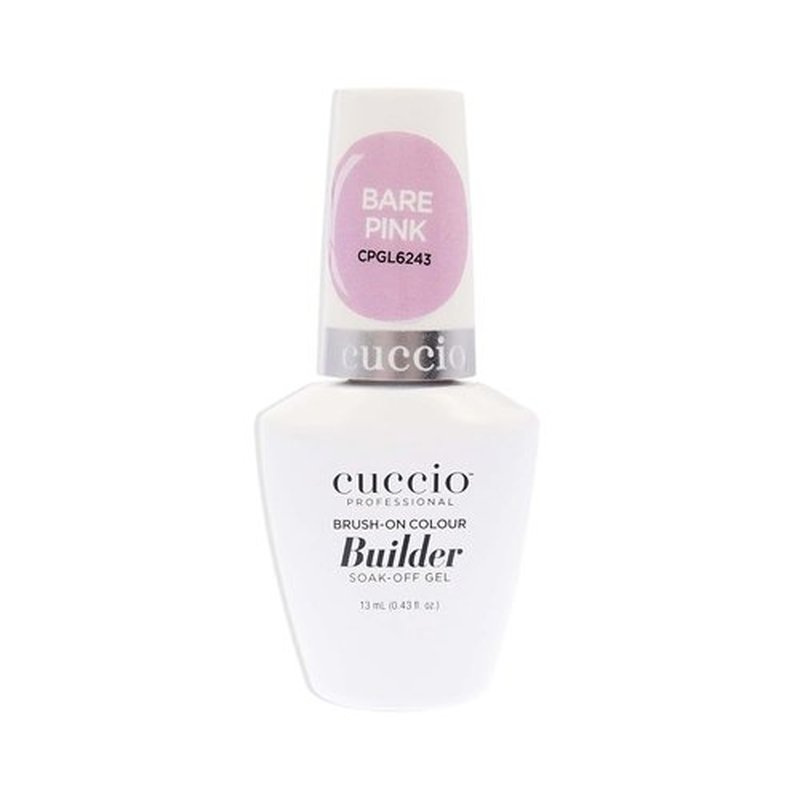 Cuccio Pro Brush-On Colour Builder Gel - Calcium Enriched, Easy Application - Bare Pink, 0.43 Oz