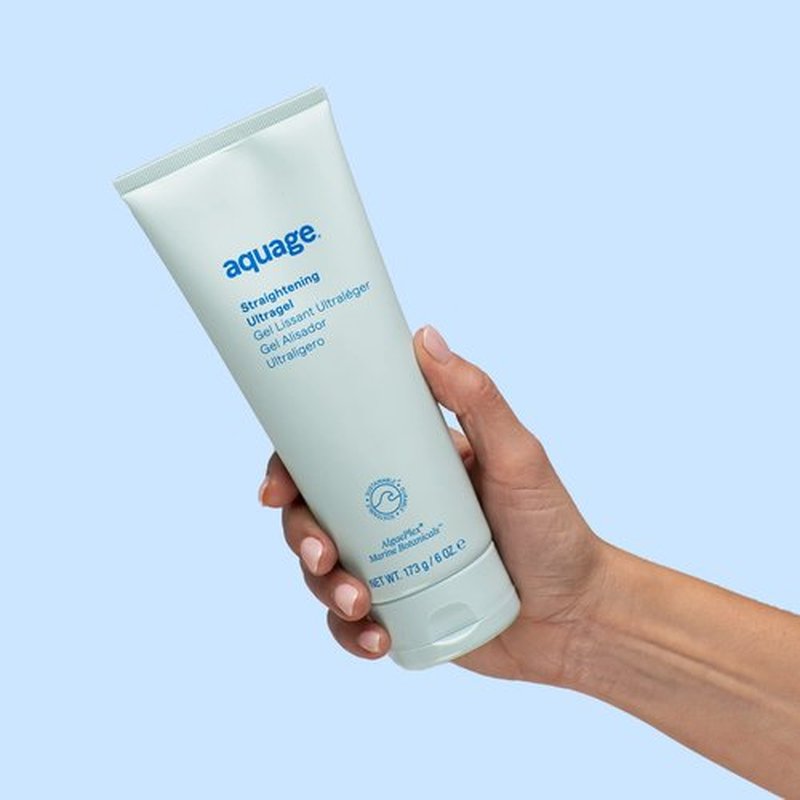 AQUAGE Straightening Ultragel, Lightweight Formula to Smooth and Silken Curly, Permed or Frizzy Hair, Contains AlgaePlex Marine Botanicals, 6 fl. oz