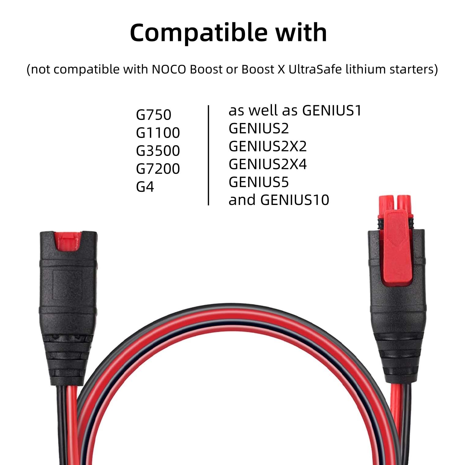 RRKJYXGC GC004 + GC008 X-Connect Fit for Noco Battery Charger Accessories,M10 (3/8in) XL Eyelet Terminal,Smart Batteries Trickle Charger Cable for Genius Smart Battery Chargers Extension Cable