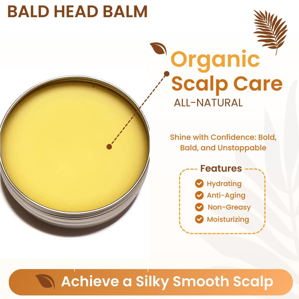 Bald Head Moisturizer. Soothes and Conditions the Scalp. Creamy Balm Gives Scalp a Youthful Appearance with 24 Hour Protection. Board Room Scent.