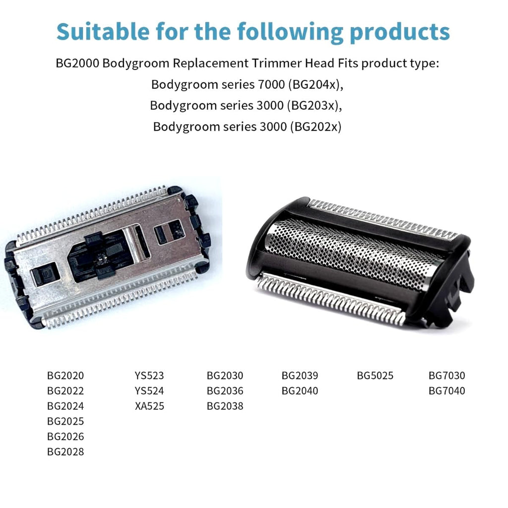 BG5025 Replacement Heads For Philips Norelco Bodygroom Series 7000,BG2000/40 Heads Compatible With PhilipsBodygroom Series 5000 Series 3000 2-Pack