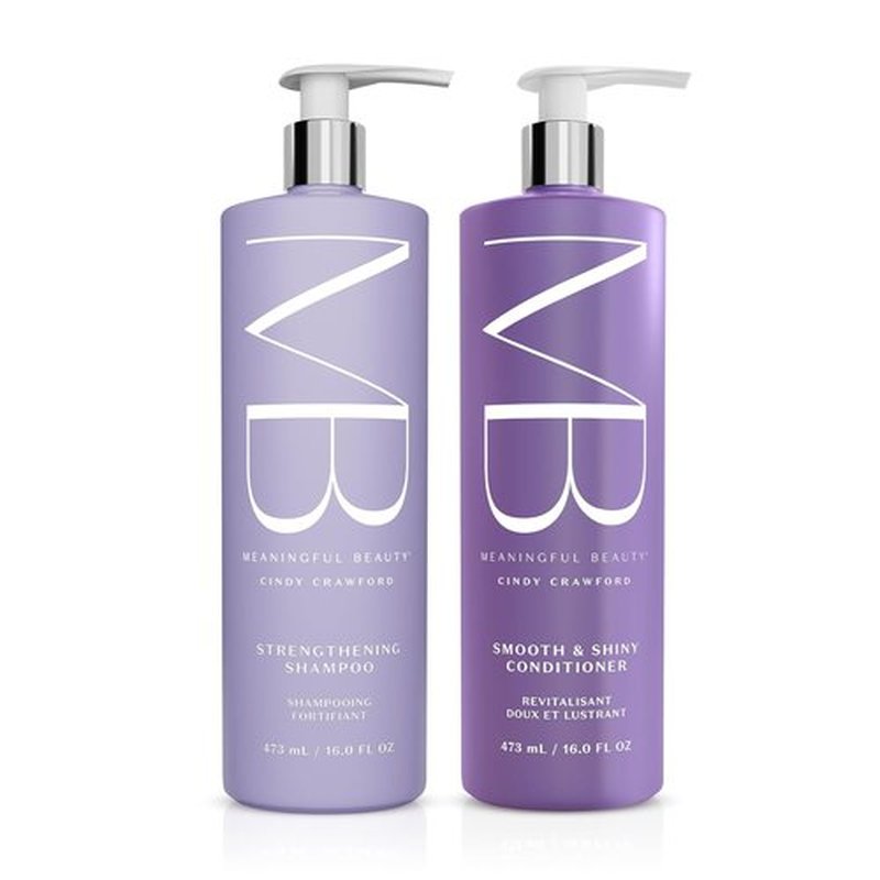 Meaningful Beauty Age-Proof Hair Care Set - Strengthening Shampoo & Conditioner, Plant-Based Keratin, 16 Oz Each