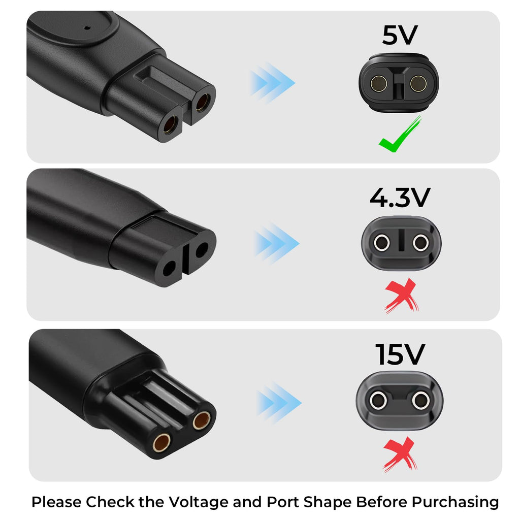 5V Fast Charger for Philips Norelco Newer Model 3900 2400, Wet & Dry Shaver Newer Series 2000 5000 7000 3000 QP2724 QP2834 QP1924, MG7910 MG5910 MG9510 Philips Oneblade 360 Trimmer Electric Shaver