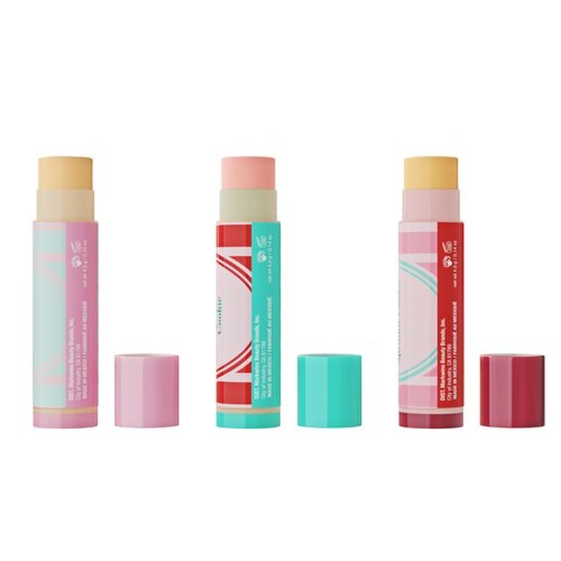 Lip Smacker Holiday Lip Balm Trio Tin – Gingerbread Cookie, Sprinkle Cookie & Oatmeal Cookie, Festive Flavored Lip Balms, Moisturizing Holiday Gift Set