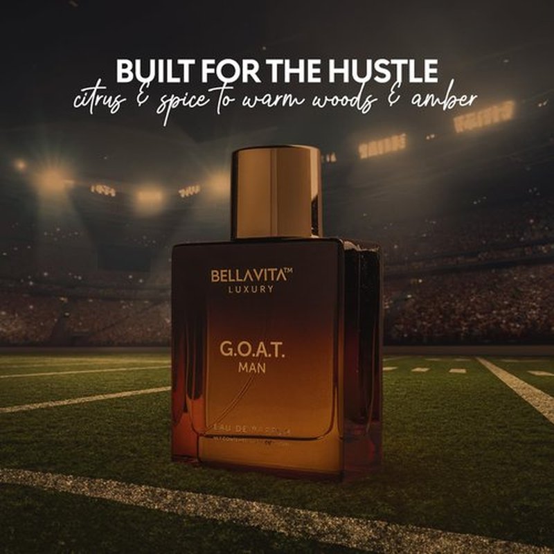 Bellavita Luxury G.O.A.T. Eau de Parfum - Long Lasting Men's Fragrance | 100 ml | Citrus, Bergamot, Patchouli, Vetiver Notes