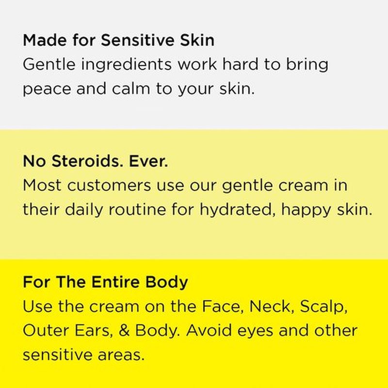 Seborrheic Dermatitis Face Cream for Sensitive Skin - Hydrates & Supports the Skin Barrier with MCT Oil, Squalane - Moisturizing Face, Scalp and Body Cream - No Steroids, Gentle Ingredients